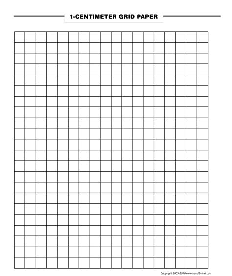 Printable Centimeter Grid Paper